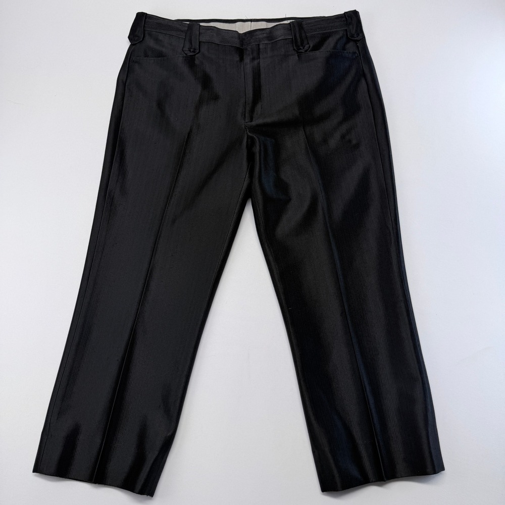 Circle S Mens Black Western Dress Pants Textured Flap Pockets 40x25